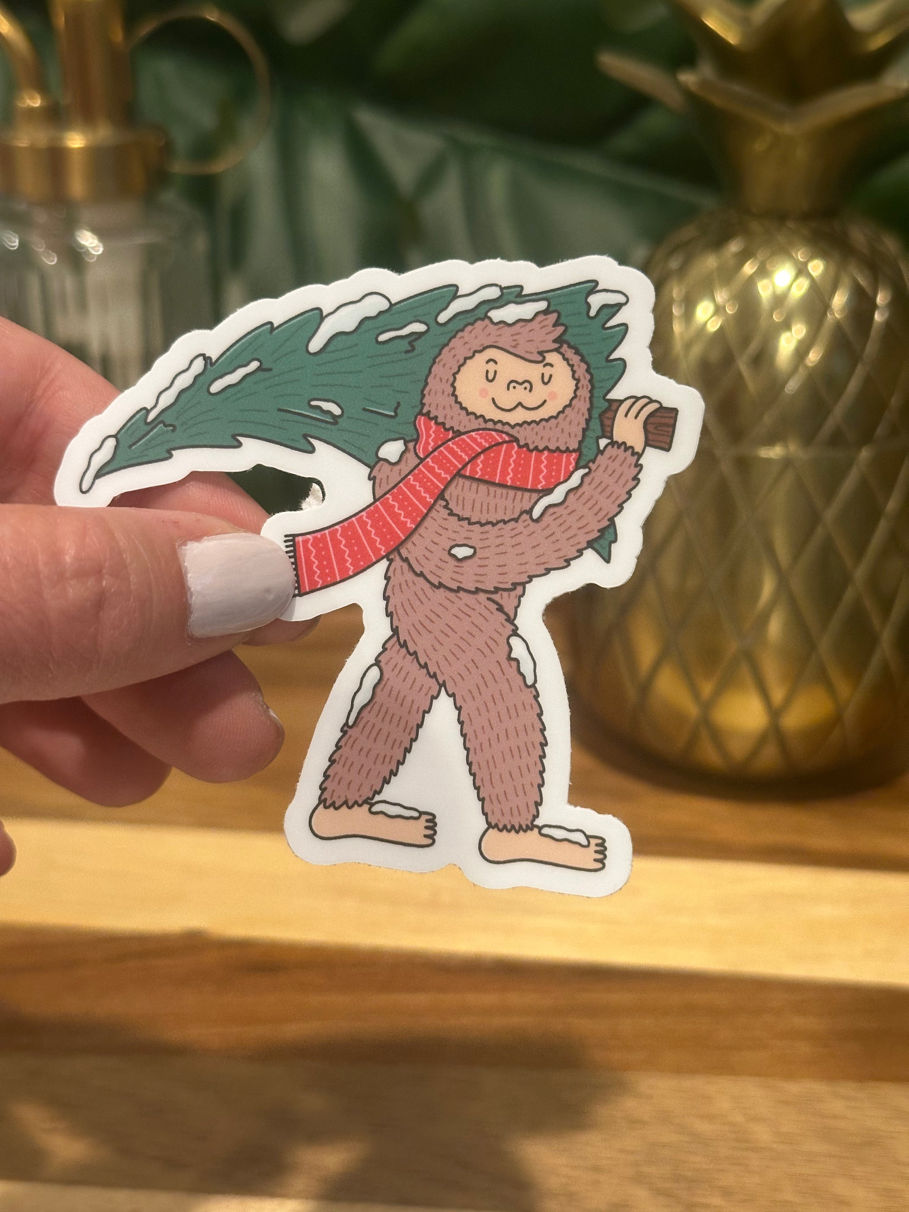 Big Foot Christmas Tree Sticker