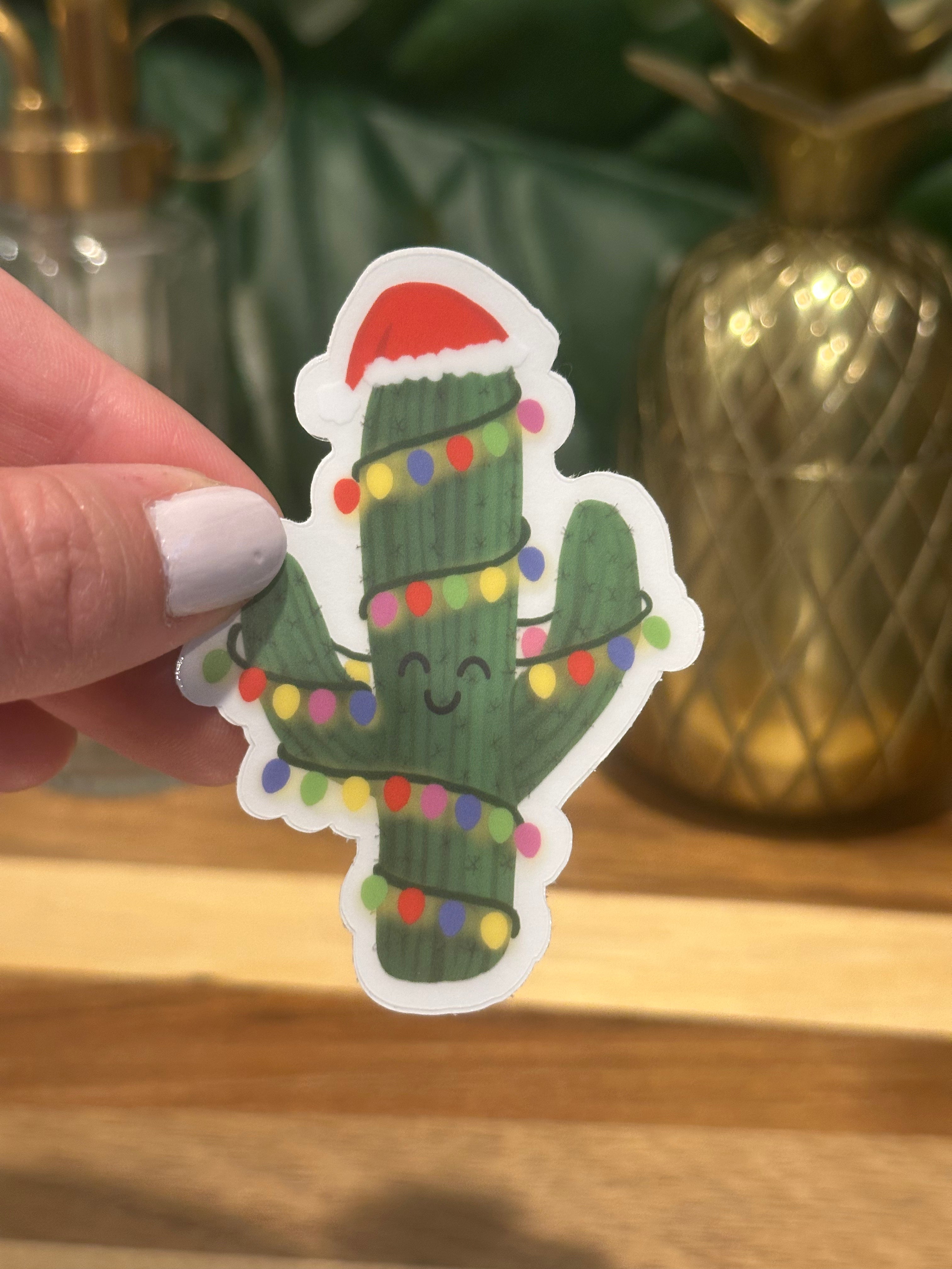 Cactus Winter Lights Sticker