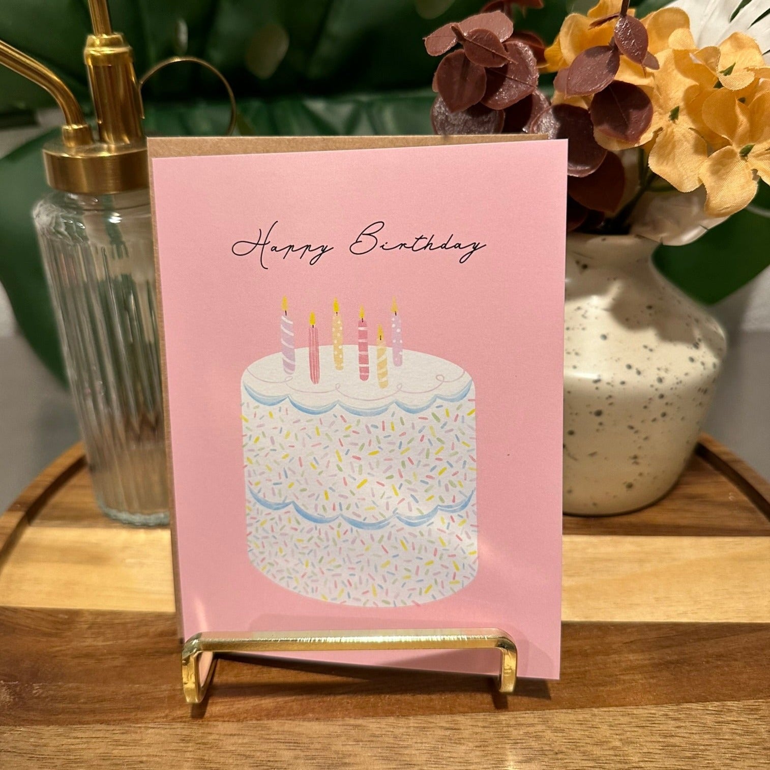"Happy Birthday" Cake Greeting Card