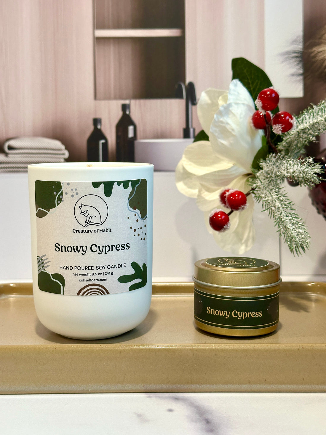 Snowy Cypress Candle