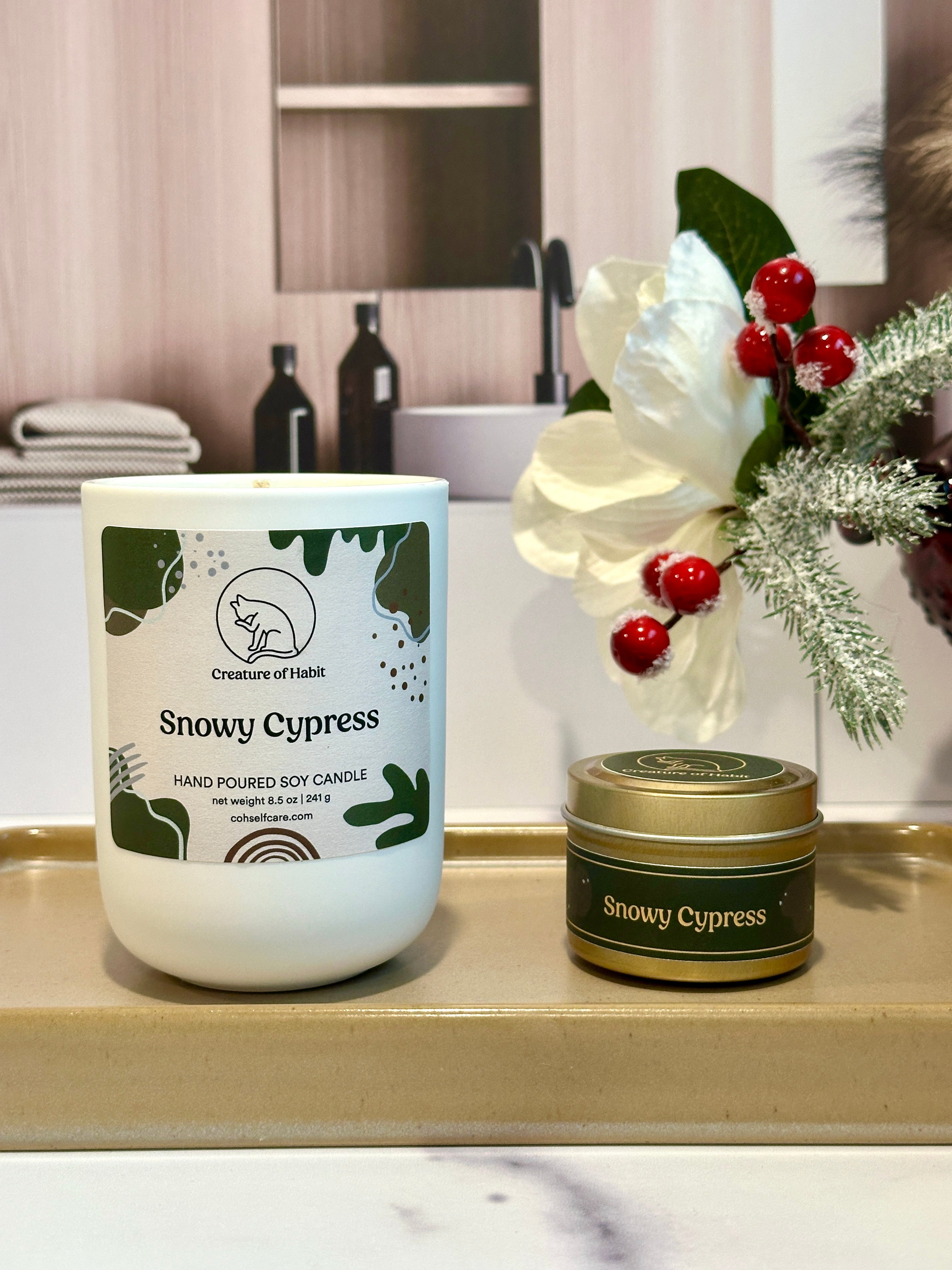 Snowy Cypress Candle