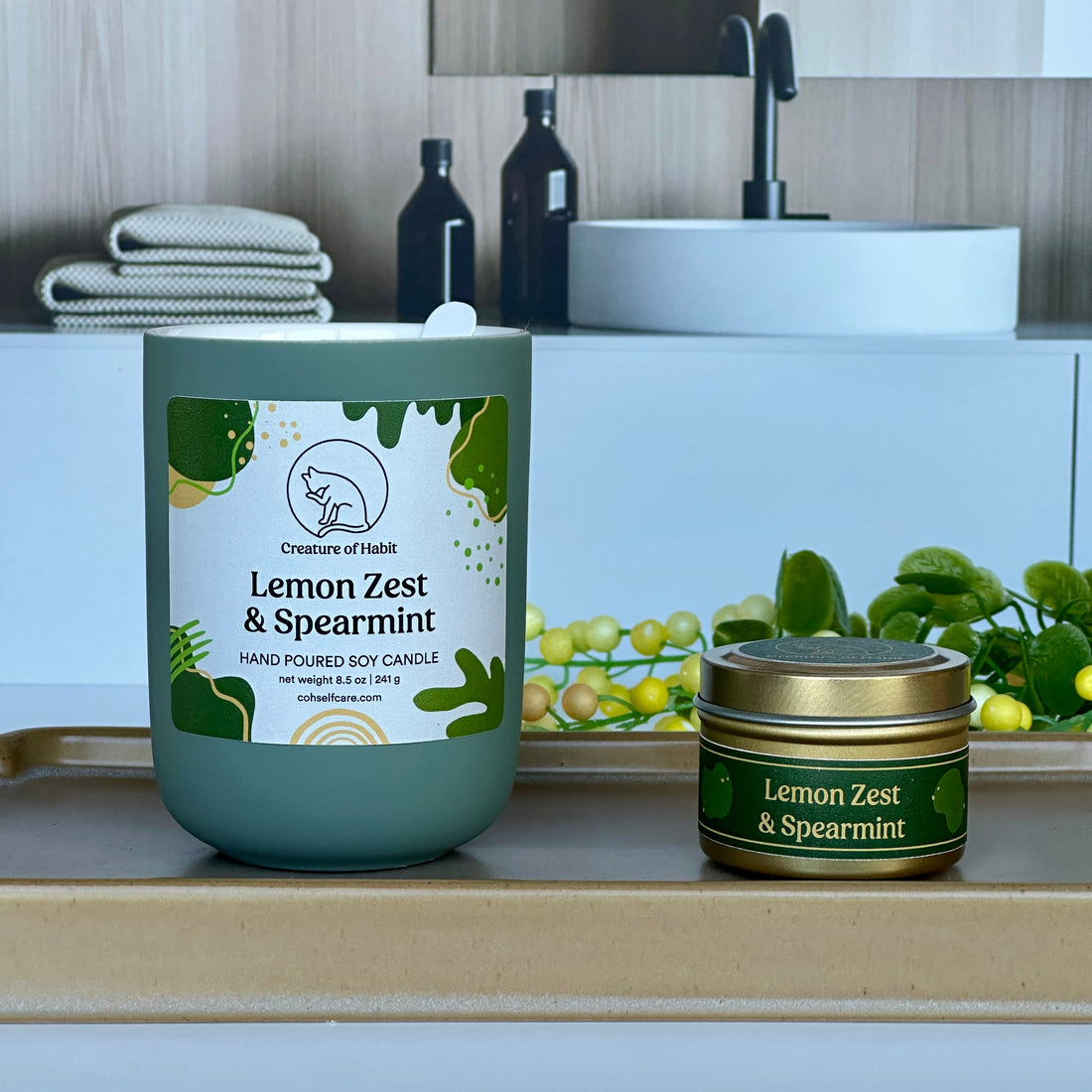Lemon Zest &amp; Spearmint Candle